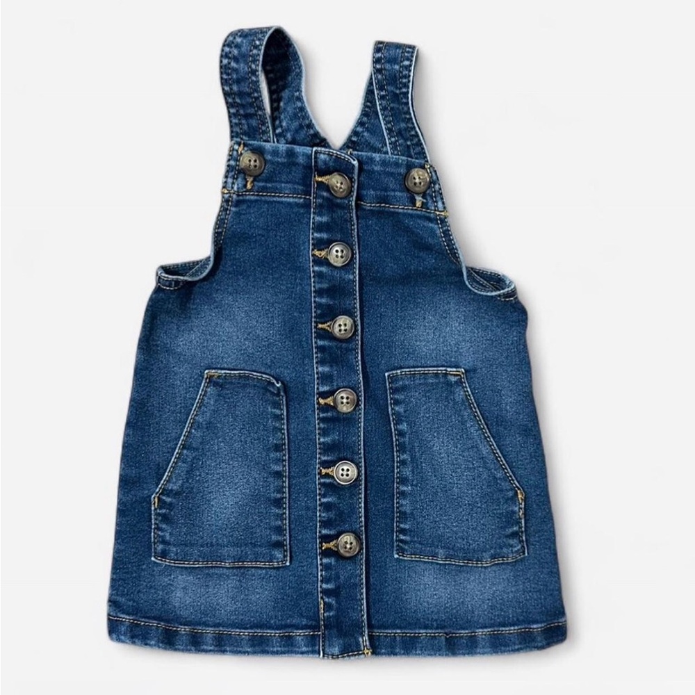 Wonder Nation Blue Denim Kids Overall Dress